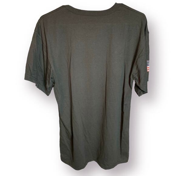 Rothco US Flag Bearded Skull Black Men's T-Shirt Sz Large Cotton Blend Patriotic - Picture 2 of 7